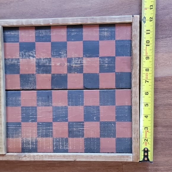 Folk Art Checkerboard Game Wall Hanging Art Golden Star ⭐️ Wooden Handma… - Picture 7 of 8